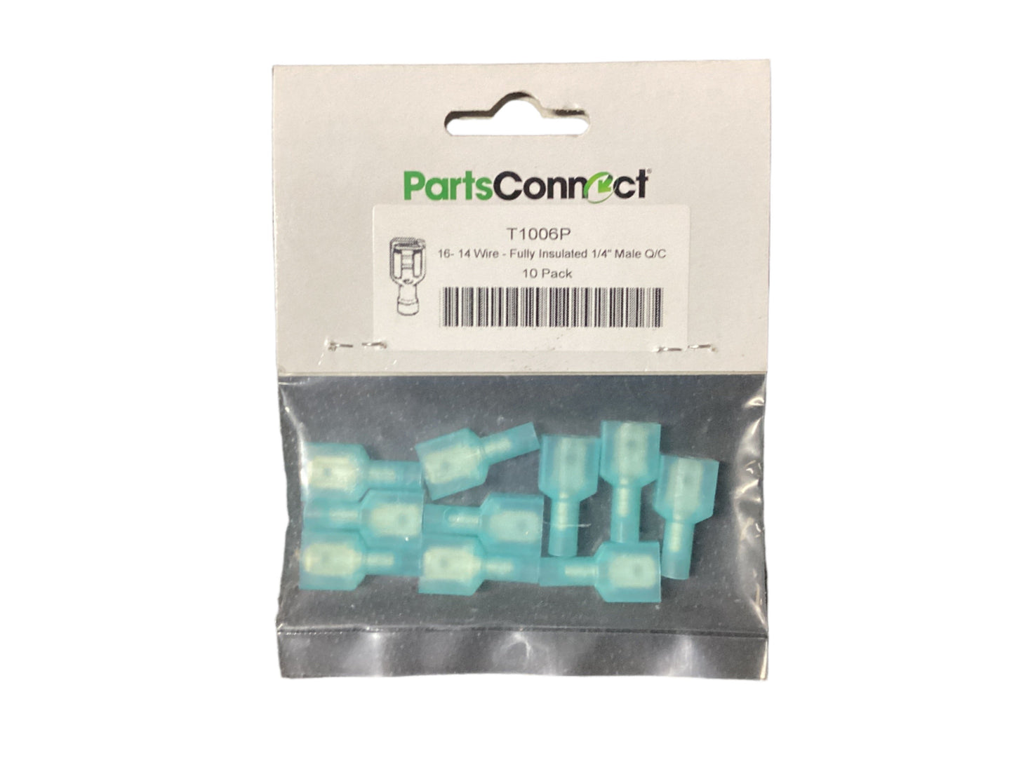 T1006P - 1/4" BLUE MALE SPADE TERMINAL 10PK