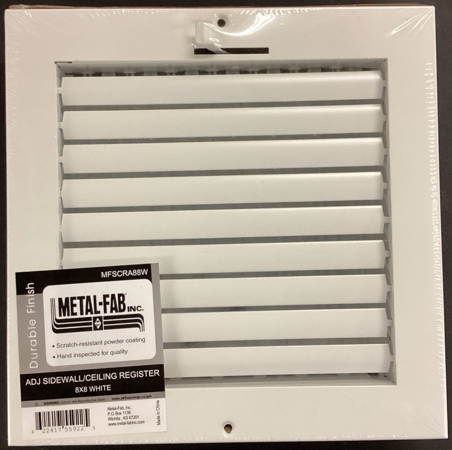 MFSCRA88W - 8"X8" MULTI-LOUVER WALL/CEILING SUPPLY REGISTER - WHITE - HAVOC SUPPLY, LLC