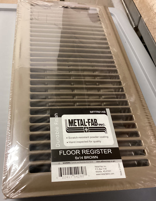 MFFR614B - 6"X14" FLOOR SUPPLY REGISTER - BROWN - HAVOC SUPPLY, LLC