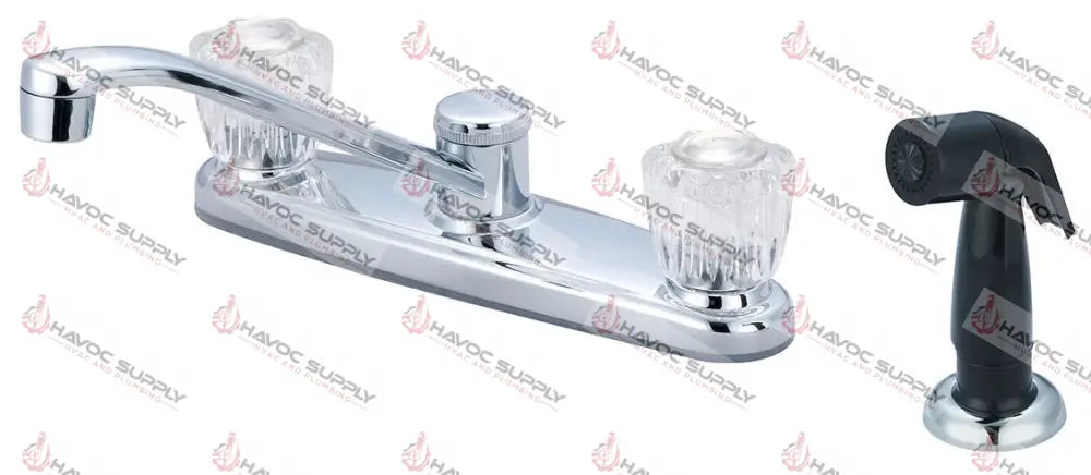 K-5121 - OLYMPIA TWO HANDLE CHROME KITCHEN FAUCET WITH SPRAY - HAVOC SUPPLY, LLC