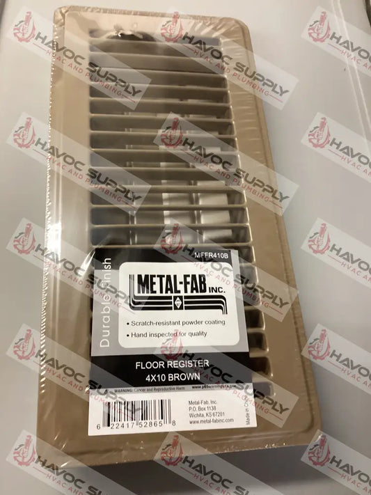 MFFR410B - 4"X10" FLOOR SUPPLY REGISTER - BROWN - HAVOC SUPPLY, LLC