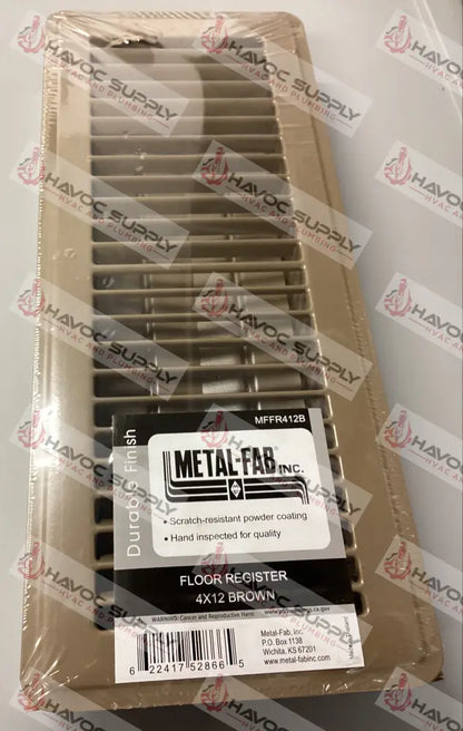 MFFR412B - 4"X12" FLOOR SUPPLY REGISTER - BROWN - HAVOC SUPPLY, LLC