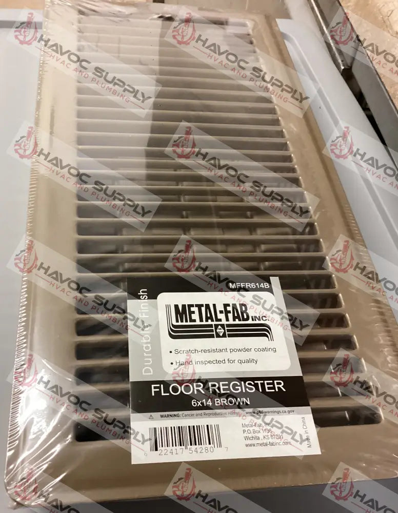 MFFR614B - 6"X14" FLOOR SUPPLY REGISTER - BROWN - HAVOC SUPPLY, LLC