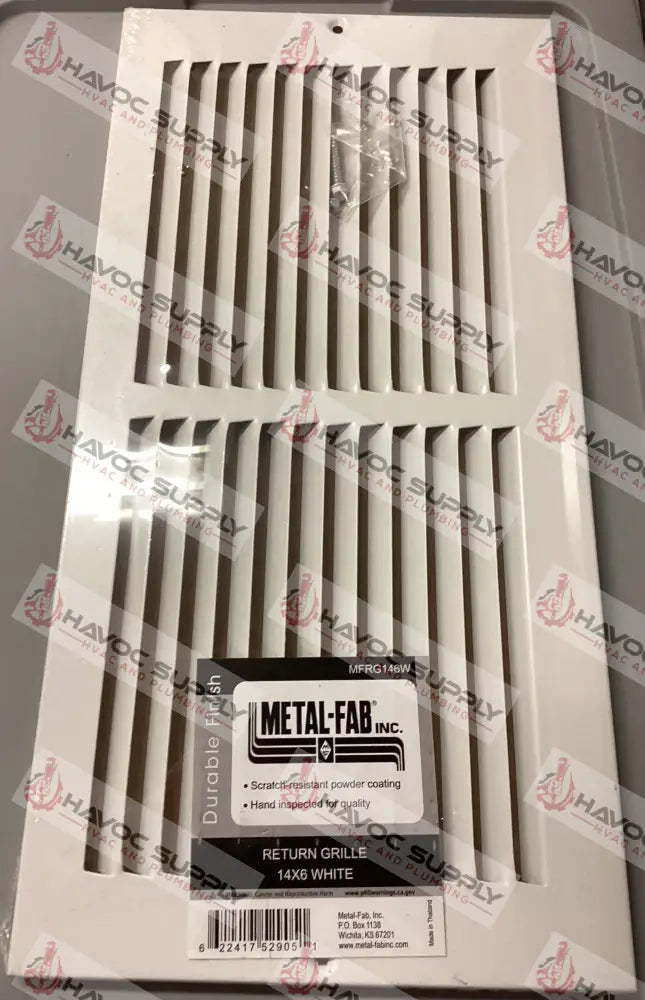 MFRG146W - 14"X6" RETURN GRILLE - WHITE - HAVOC SUPPLY, LLC