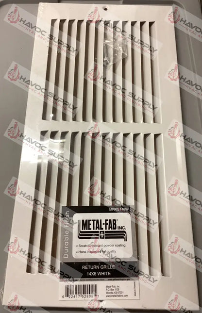 MFRG146W - 14"X6" RETURN GRILLE - WHITE - HAVOC SUPPLY, LLC