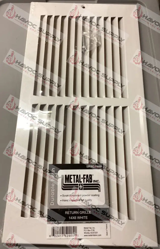 MFRG146W - 14"X6" RETURN GRILLE - WHITE - HAVOC SUPPLY, LLC