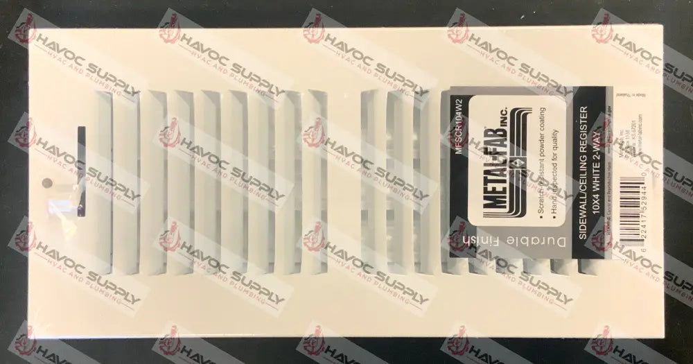 MFSCR104W2 - 4"X10" 2-WAY WALL/CEILING SUPPLY REGISTER - WHITE - HAVOC SUPPLY, LLC