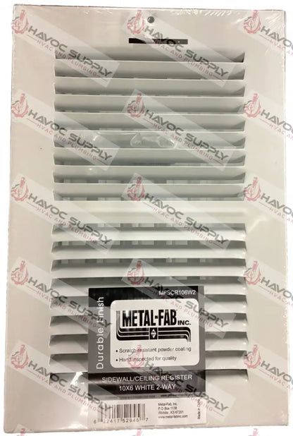 MFSCR106W2 - 10"X6" WALL/CEILING SUPPLY REGISTER - WHITE - HAVOC SUPPLY, LLC
