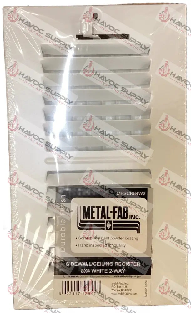 MFSCR84W2 - 8"X4" WALL/CEILING SUPPLY REGISTER - WHITE - HAVOC SUPPLY, LLC