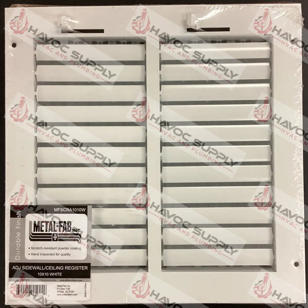 MFSCRA1010W - 10"X10" MULTI-LOUVER WALL/CEILING SUPPLY REGISTER - WHITE - HAVOC SUPPLY, LLC
