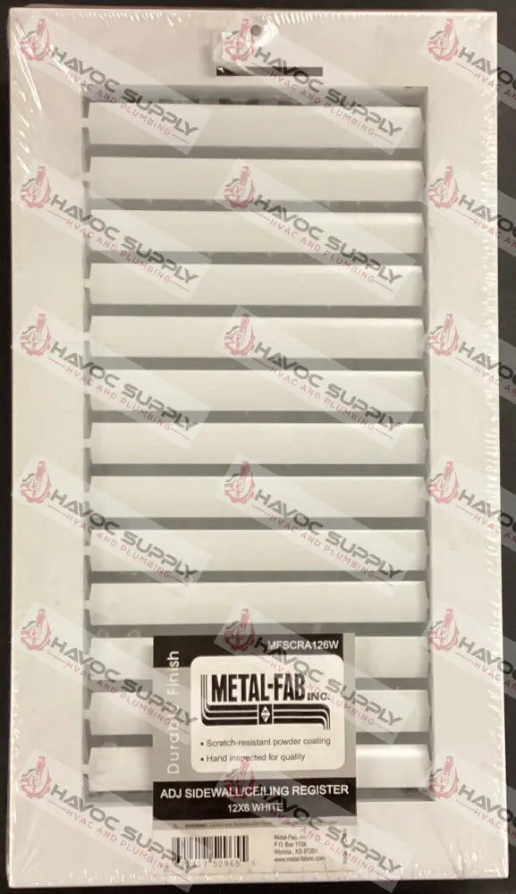 MFSCRA126W - 12"X6" MULTI-LOUVER WALL/CEILING SUPPLY REGISTER - WHITE - HAVOC SUPPLY, LLC