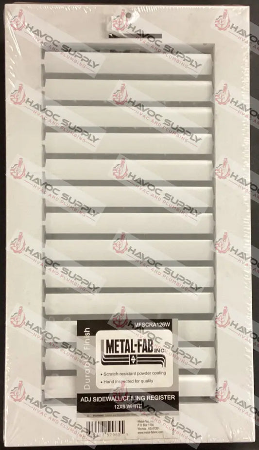 MFSCRA126W - 12"X6" MULTI-LOUVER WALL/CEILING SUPPLY REGISTER - WHITE - HAVOC SUPPLY, LLC
