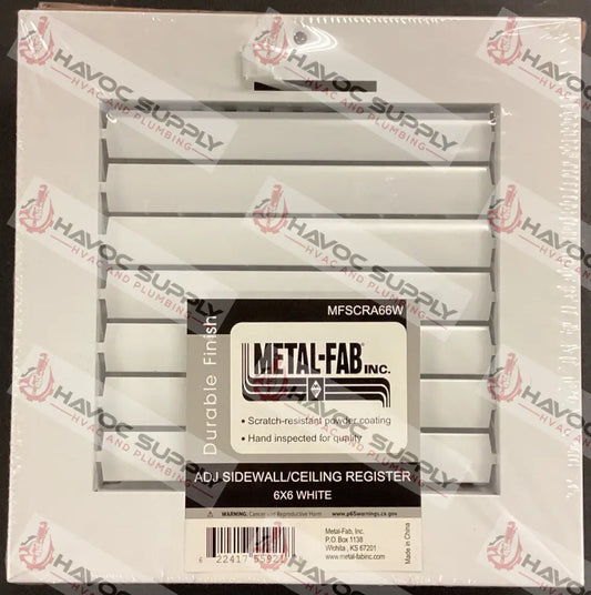 MFSCRA66W - 6"X6" MULTI-LOUVER WALL/CEILING SUPPLY REGISTER - WHITE - HAVOC SUPPLY, LLC
