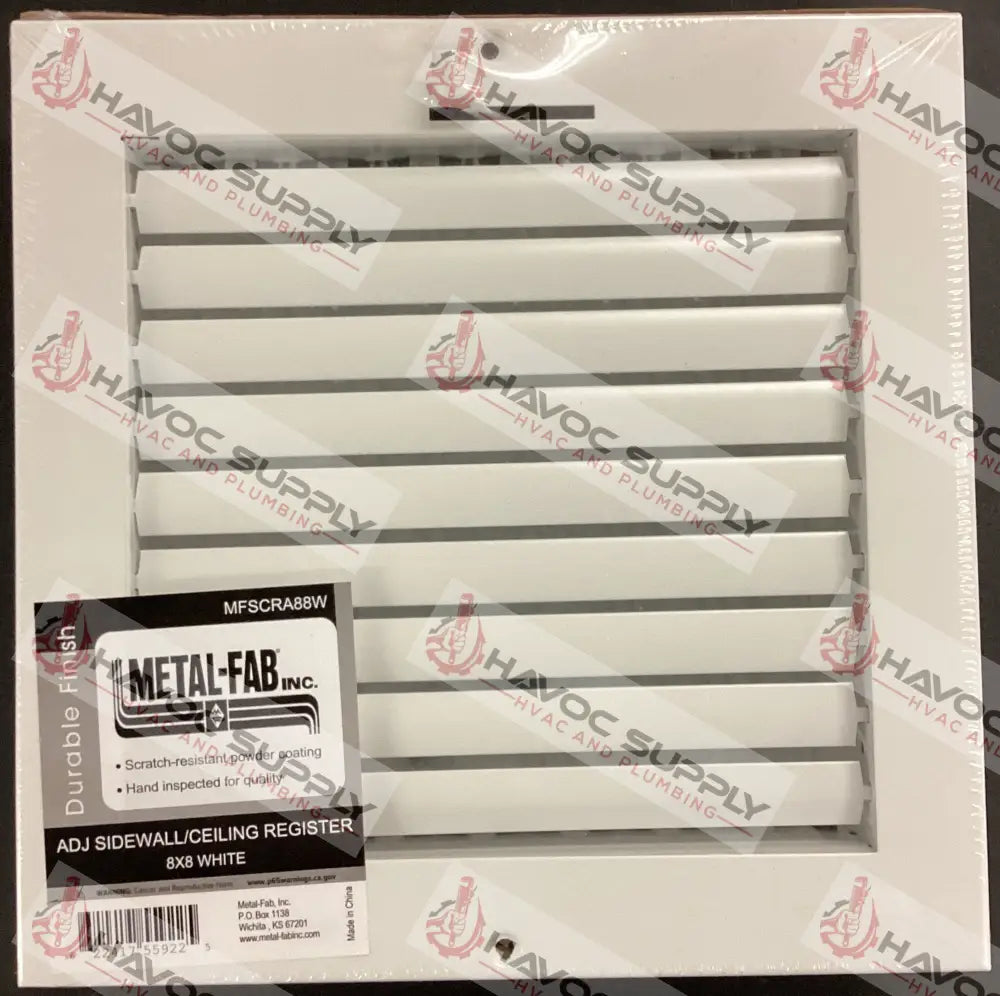 MFSCRA88W - 8"X8" MULTI-LOUVER WALL/CEILING SUPPLY REGISTER - WHITE - HAVOC SUPPLY, LLC