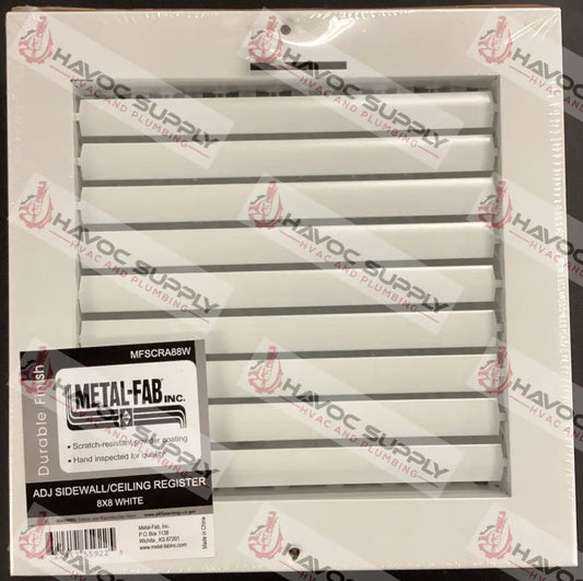MFSCRA88W - 8"X8" MULTI-LOUVER WALL/CEILING SUPPLY REGISTER - WHITE - HAVOC SUPPLY, LLC