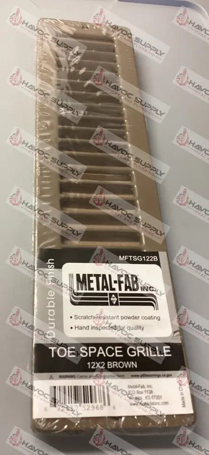 MFTSG122B - 12"X2" TOEKICK SUPPLY REGISTER - BROWN - HAVOC SUPPLY, LLC