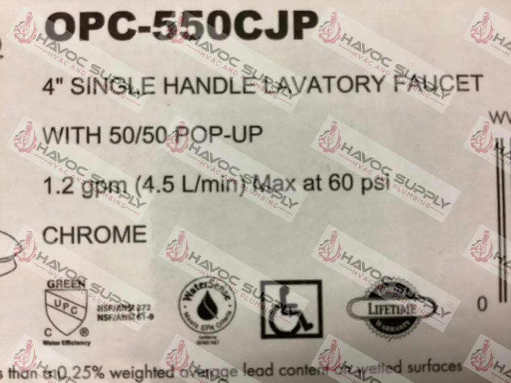 OPC-550CJP - OMNI SINGLE HANDLE CHROME LAVATORY FAUCET - SO - HAVOC SUPPLY, LLC