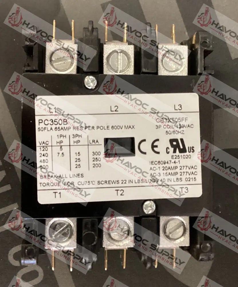 PC350B - 3 POLE 50A 120V COIL CONTACTOR - HAVOC SUPPLY, LLC