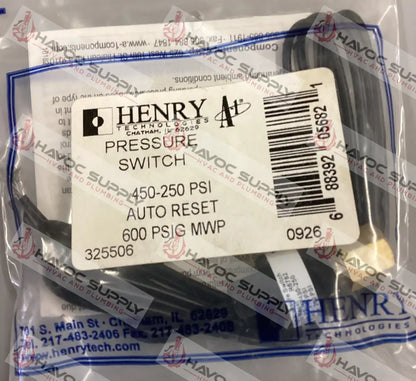 PHP450250 - HIGH PRESSURE SWITCH OPEN@250PSI CLOSE@450PSI - HAVOC SUPPLY, LLC