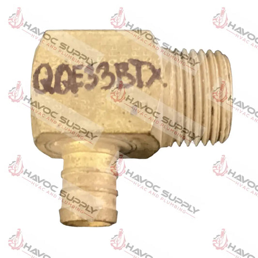 QQE33BTX - 1/2" CRIMP PEX X 1/2" MIP BRASS 90 DEGREE ELBOW - SO - HAVOC SUPPLY, LLC