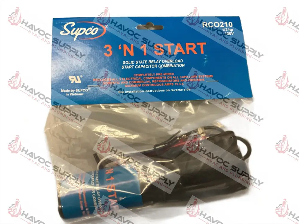 RCO210 - SUPCO 3N1 HARD START KIT 1/3 - 1/2 HORSEPOWER 115 VOLT - HAVOC SUPPLY, LLC
