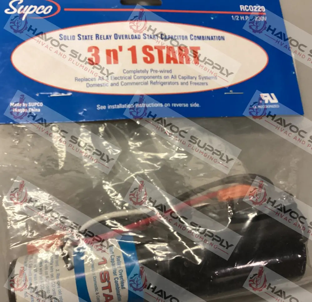 RCO220 - SUPCO 3N1 HARD START KIT 1/2 HORSEPOWER 230 VOLT - HAVOC SUPPLY, LLC