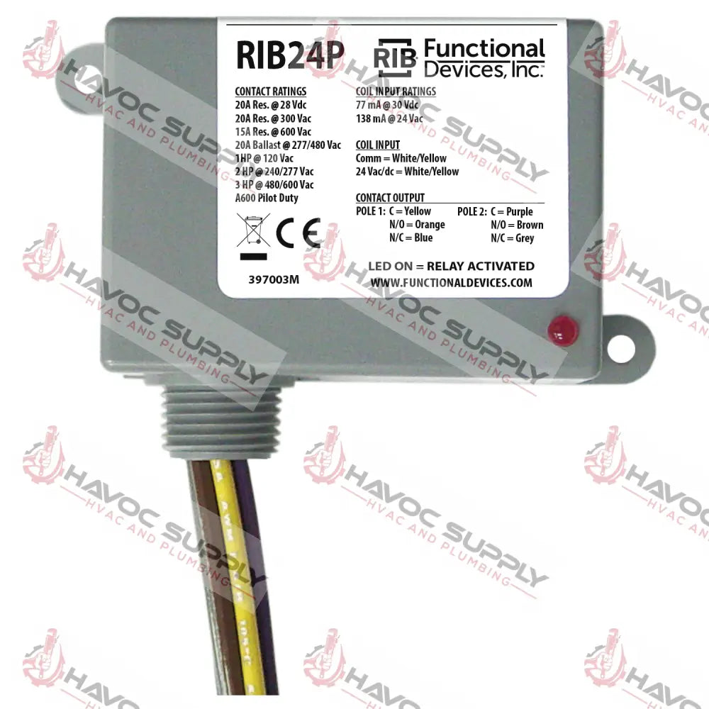 RIB24P - RIB DPDT 24VAC RELAY - HAVOC SUPPLY, LLC