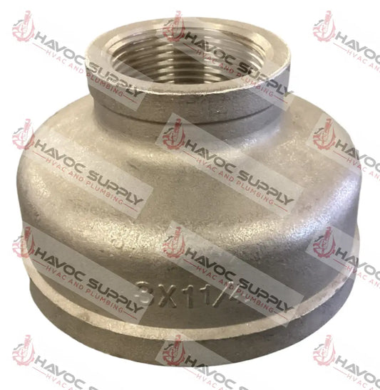 S3X114RCO - 3" X 1-1/4" 304L STAINLESS STEEL REDUCING COUPLING - SO - HAVOC SUPPLY, LLC