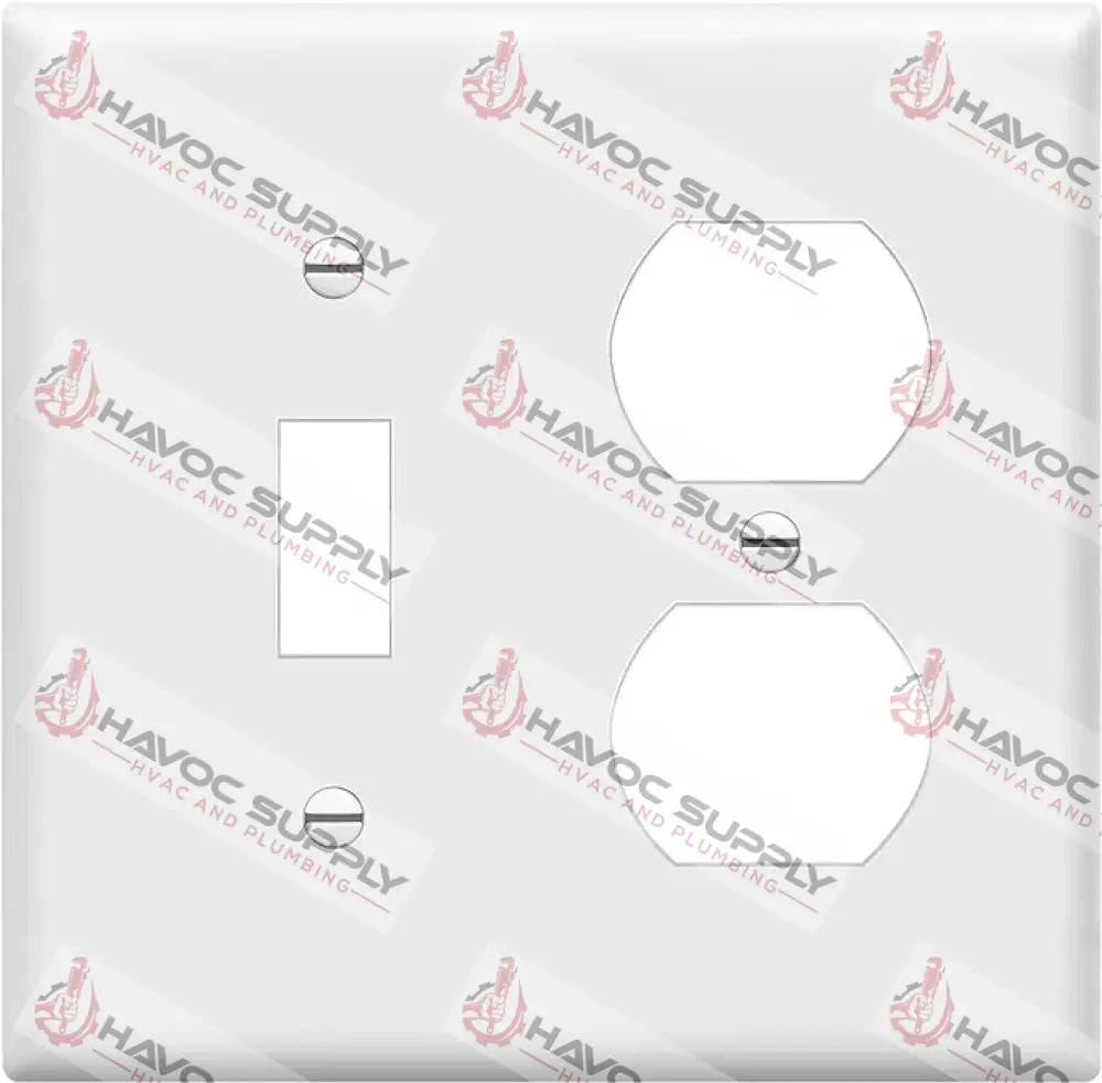 SP18W - DOUBLE GANG COMBO WALL PLATE SWITCH/OUTLET - WHITE - HAVOC SUPPLY, LLC