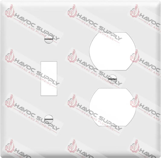 SP18W - DOUBLE GANG COMBO WALL PLATE SWITCH/OUTLET - WHITE - HAVOC SUPPLY, LLC