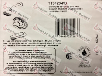T13420-PD DELTA TUB AND SHOWER MONITOR TRIM - HAVOC SUPPLY, LLC