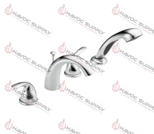T4705-SO - DELTA TWO LEVER HANDLE ROMAN TUB W/HAND SHOWER CHROME - HAVOC SUPPLY, LLC