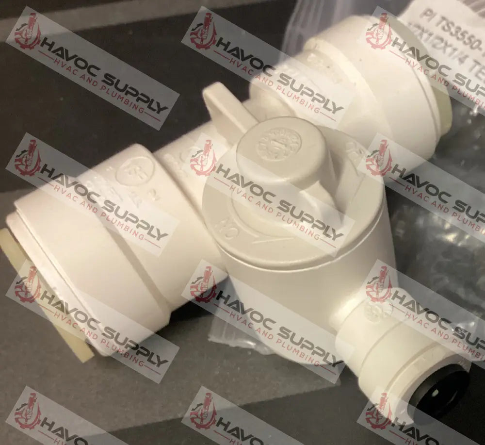 TS3550-1004 - 1/2" X 1/2" X 1/4" JOHN GUEST TEE WITH SHUTOFF - SO - HAVOC SUPPLY, LLC