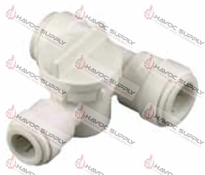 TS3550-1004 - 1/2" X 1/2" X 1/4" JOHN GUEST TEE WITH SHUTOFF - SO - HAVOC SUPPLY, LLC