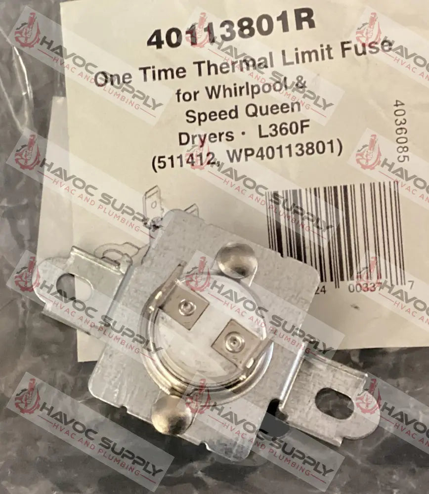 WP40113801 - THERMAL DRYER FUSE - HAVOC SUPPLY, LLC